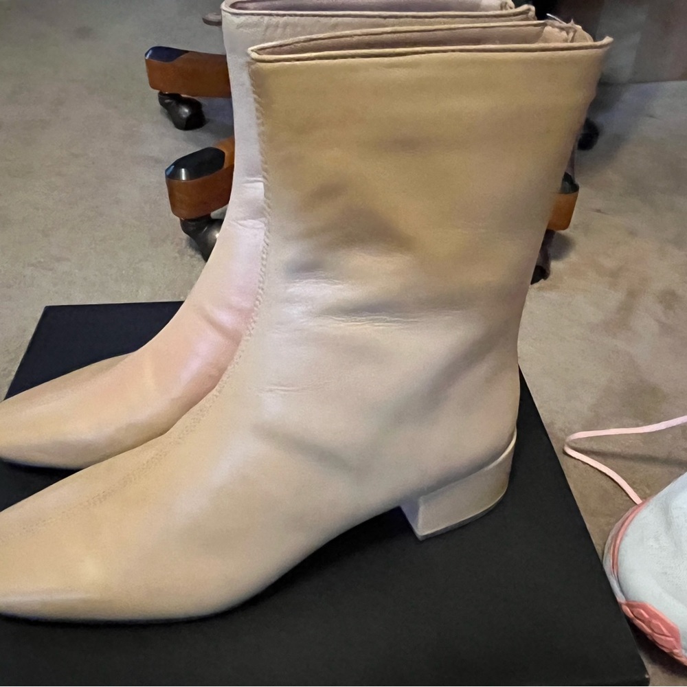 JCrew center seam leather ankle boots